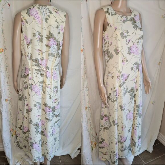 Vintage Premier International Floral Print Tie Back Sleeveless Maxi Dress - Picture 2 of 13